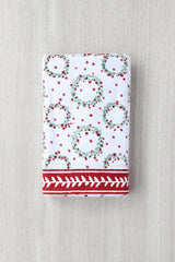 Tablecloth - Wreath, Evergreen & Red
