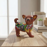 Talavera Chihuahua Dog Figurine | Handmade Mexican Art
