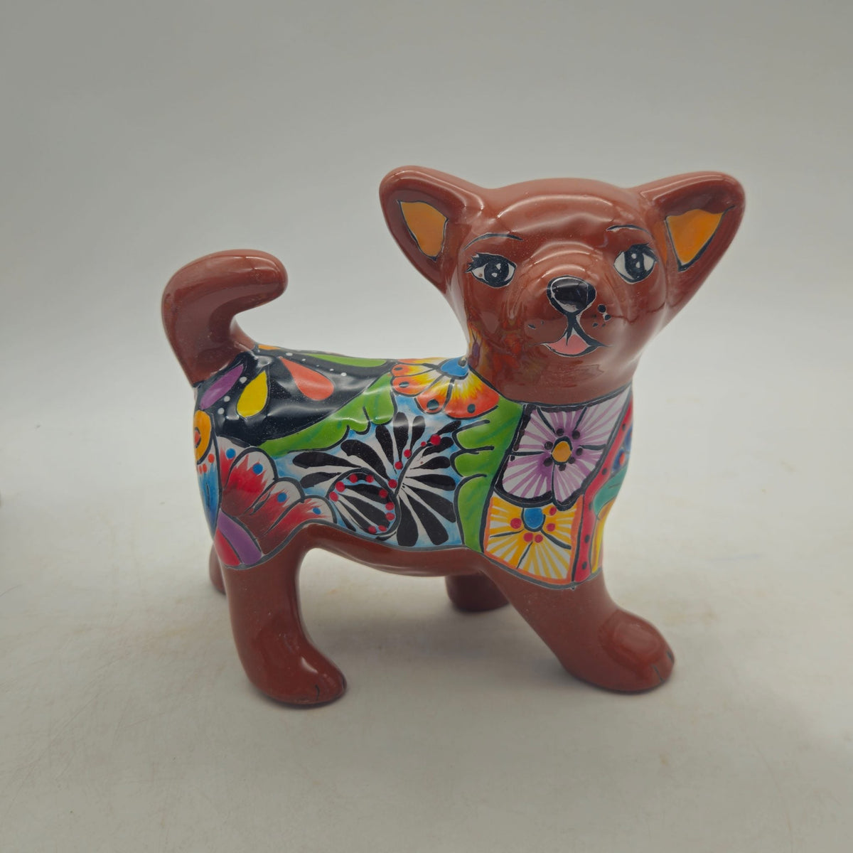 Talavera Chihuahua Dog Figurine | Handmade Mexican Art