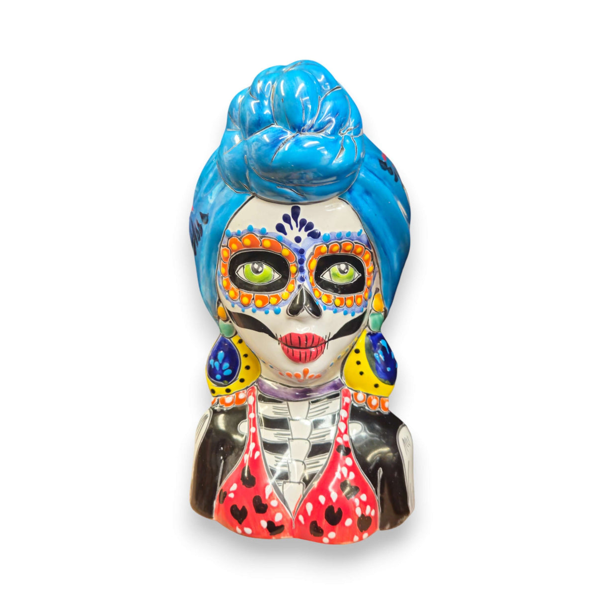 Talavera Skull Lady Planter