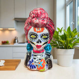 Talavera Skull Lady Planter