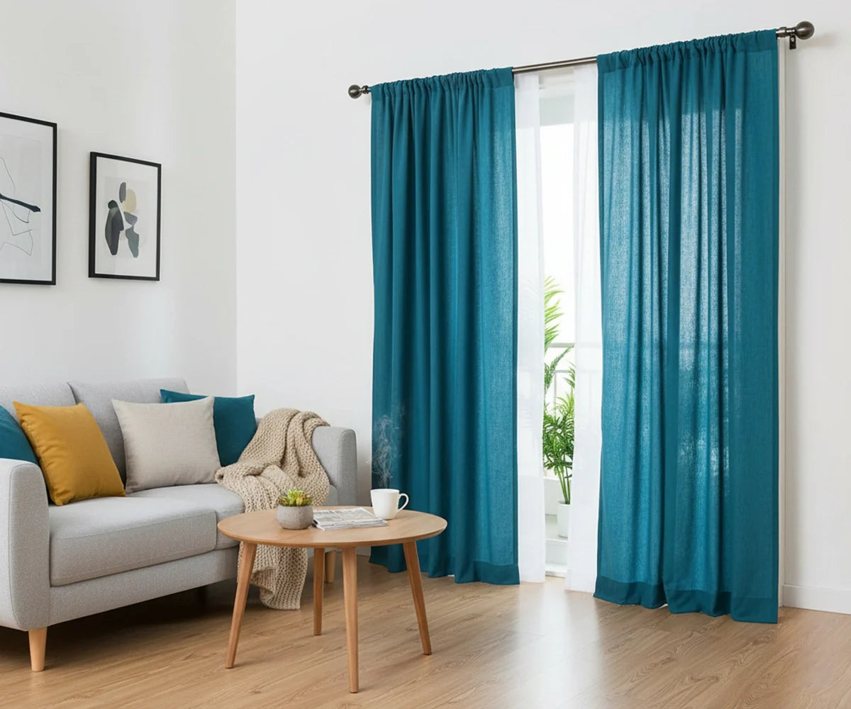 Teal Curtains