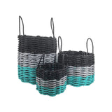 Authentic Maine Lobster Rope Storage Basket Teal, Gray, Black