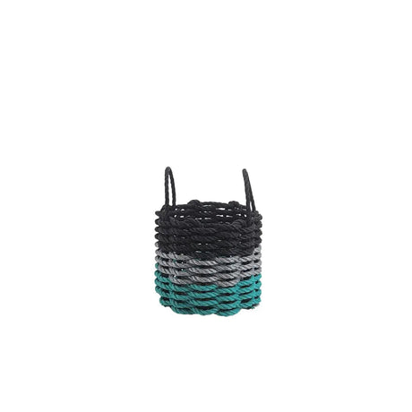 Authentic Maine Lobster Rope Storage Basket Teal, Gray, Black