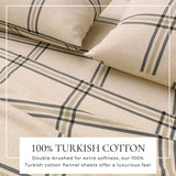 Turkish Cotton Flannel Sheet Set - Plaid & Stripe Collection