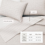 Cotton Honeycomb Waffle Garment Washed Quilt Set