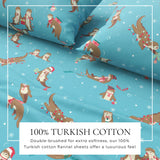 4-Piece Turkish Cotton Christmas Flannel Sheet - Whittaker Collection