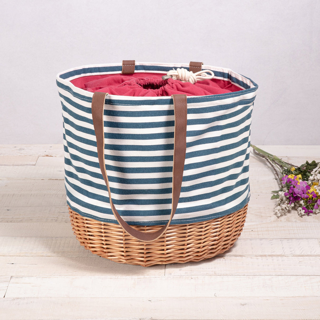 Coronado Canvas and Willow Basket Tote