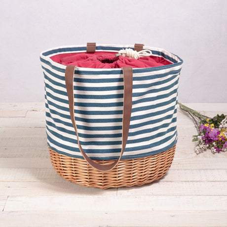 Coronado Canvas and Willow Basket Tote