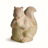 Weathered Moss Terracotta Squirrel Garden Statue