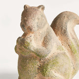 Weathered Moss Terracotta Squirrel Garden Statue