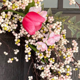 Pink Blossom Wreath, 26"