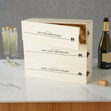 Newlyweds Anniversary Wooden Wine Box