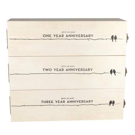 Newlyweds Anniversary Wooden Wine Box