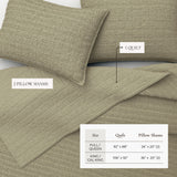 Cotton Honeycomb Waffle Garment Washed Quilt Set