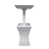 Modern Square Cast Aluminum 40-in Bird Bath and Planter Vase Combo