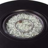 Black Aluminum Fire Table Set with Four Deep Seating Loveseats