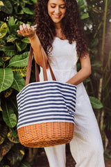 Coronado Canvas and Willow Basket Tote