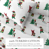 4-Piece Turkish Cotton Christmas Flannel Sheet - Whittaker Collection