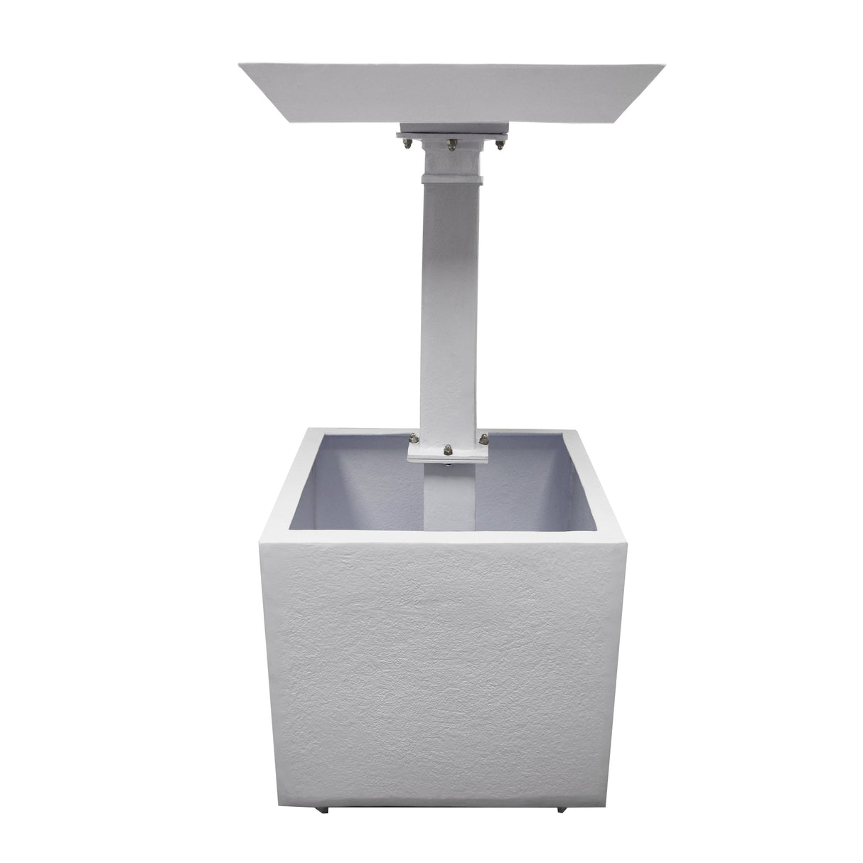 Modern Square Cast Aluminum 35-in Bird Bath and Planter Vase Combo