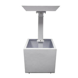 Modern Square Cast Aluminum 35-in Bird Bath and Planter Vase Combo