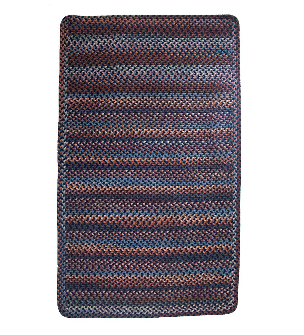 Blue Ridge Rectangle Wool Braided Rug, 8' sq. - Moss Multi