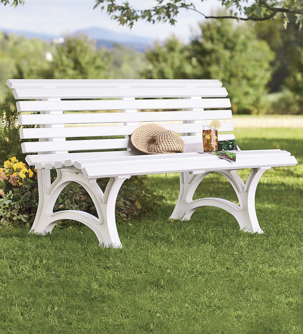 White wooden best sale garden bench