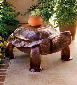 Turtle Side Table In Hand-Hammered Iron