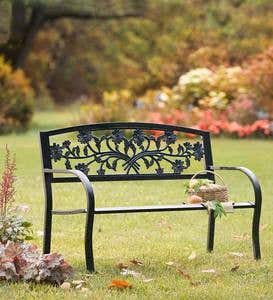 Floral Garden Metal Bench