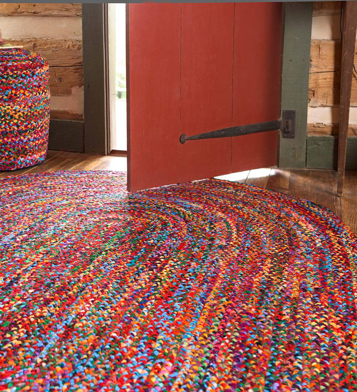 Colorful Braided Rug, 5' x 8'