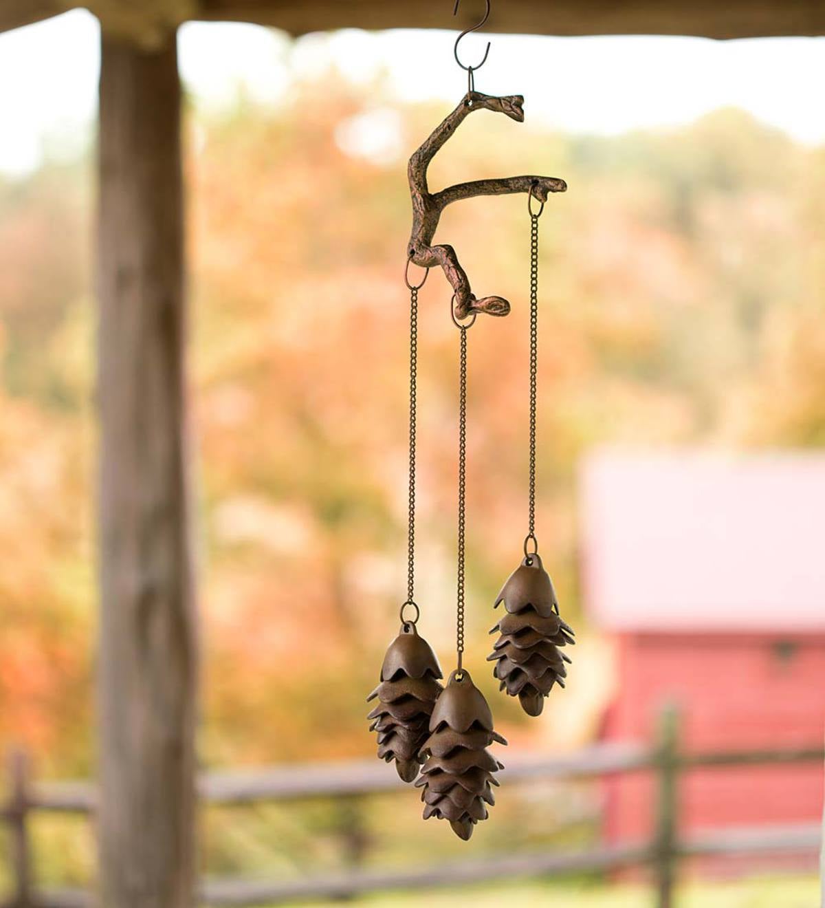 Fair Trade Wind Chimes, Metal Pinecone Wind Chime