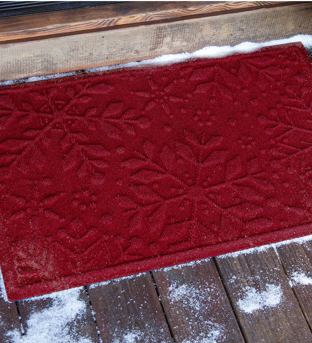 Falling Snowflakes Winter Outdoor Coir Door Mat 