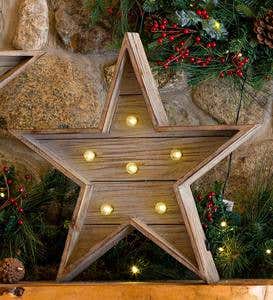 Large Wooden Star with LED Lights