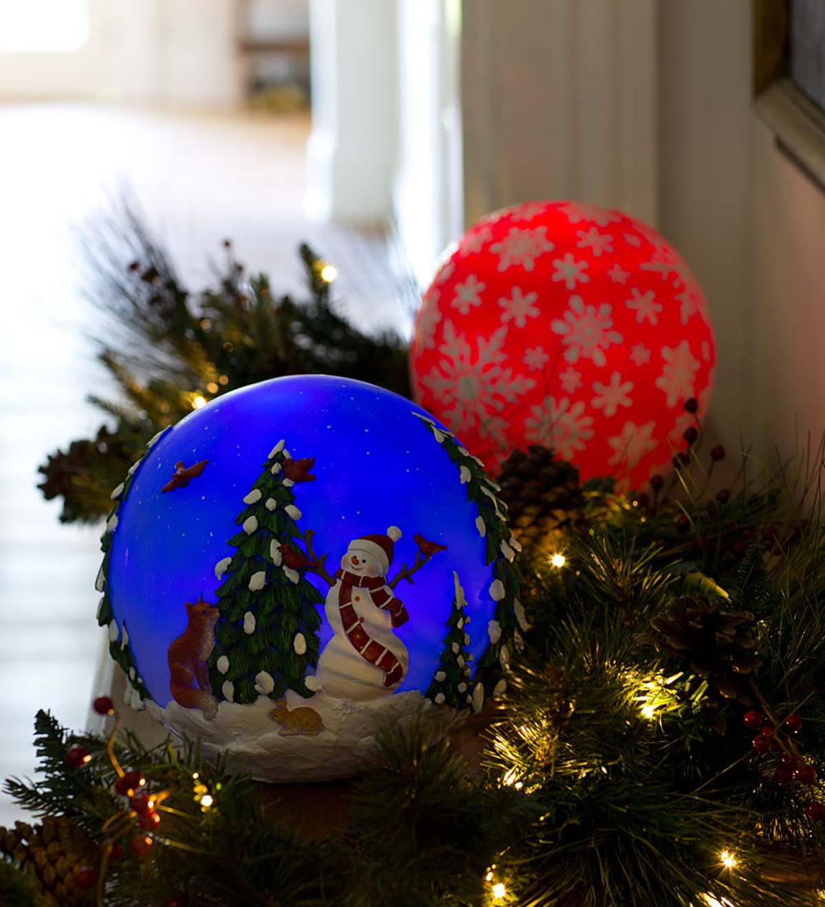 Glowing Outdoor Holiday Globe Plow And Hearth