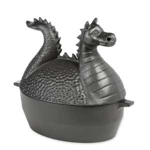 Plow & Hearth 2 Qt. Dragon Cast Iron Wood Stove Steamer