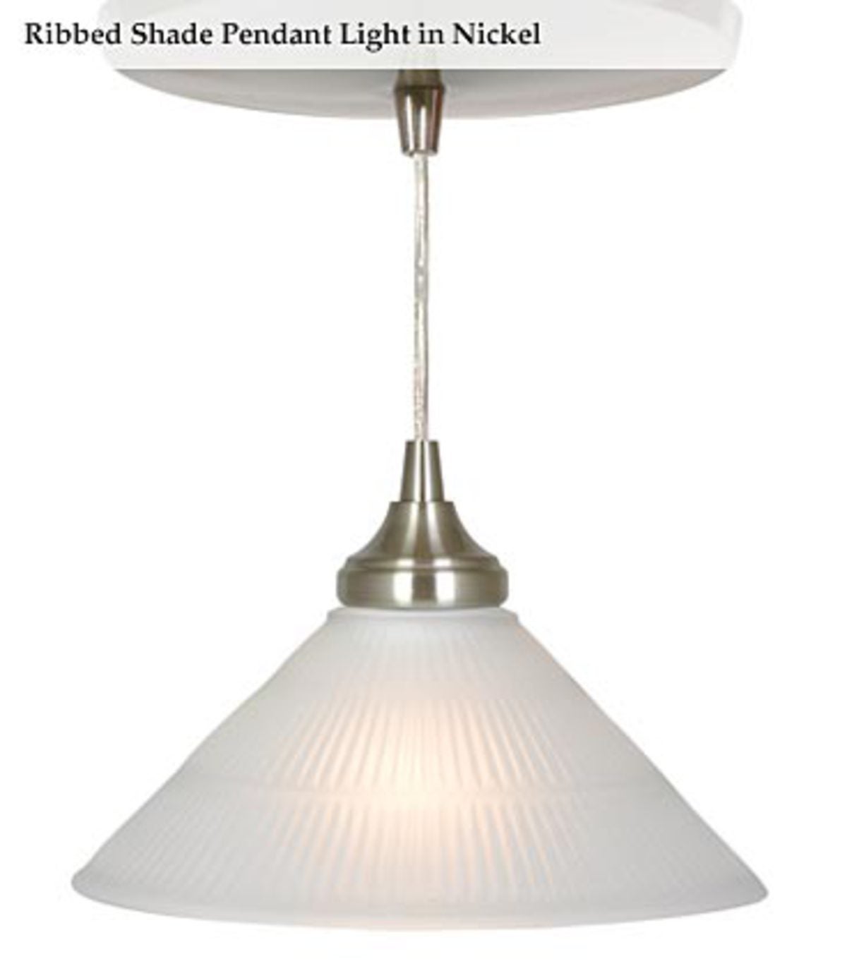 Easy Install Screw In Glass Pendant Light With Ribbed Shade Nickel Plow And Hearth