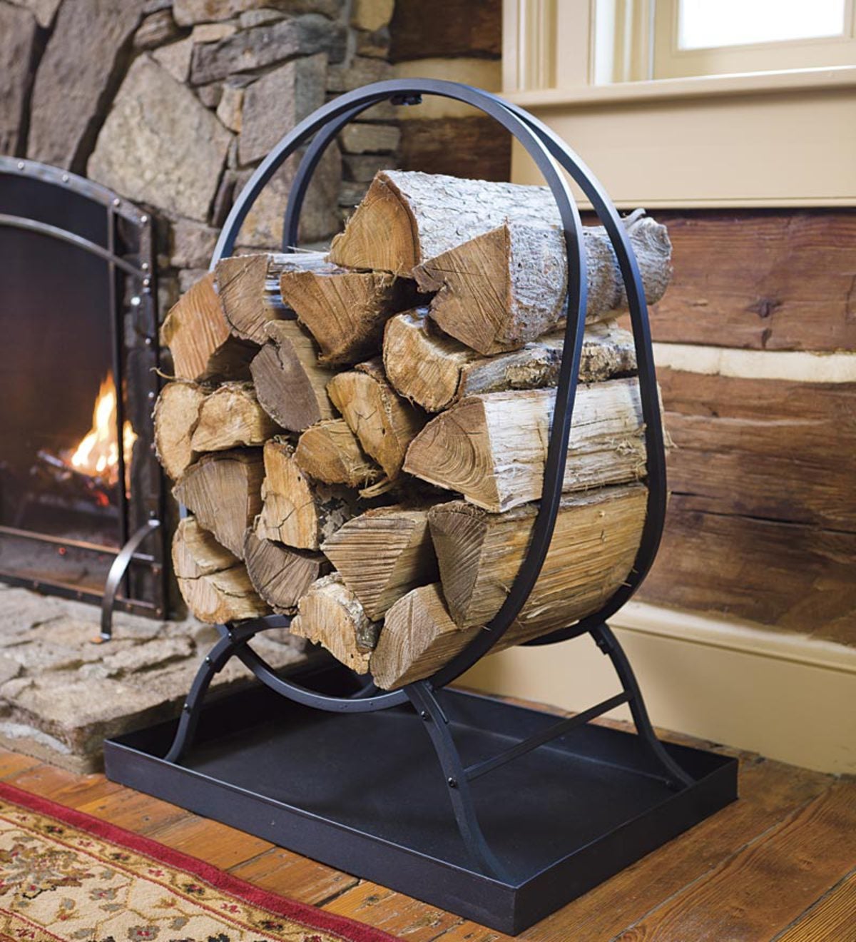 Small fireplace wood discount holder