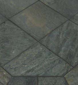 36”Slate Stone Corner Hearth Pad - Natural Silver