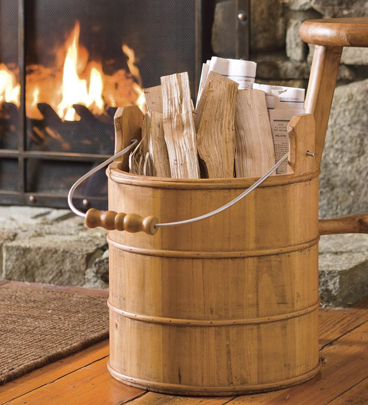 Vintage Style Wooden Bucket