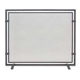 Sinclair Single Panel Fireplace Screen in Natural Iron Finish - Iron