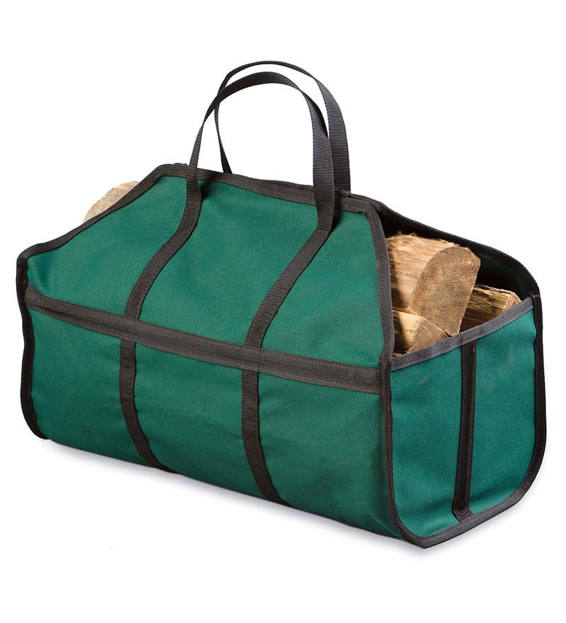 Waxed Canvas Log Carrier Bag, Water Resistant Firewood Carrying Bag Wood  Tote | eBay