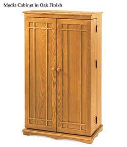 Mission-Style Wood Storage Cabinet with Hand-Rubbed Oil Finish