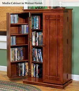 Mission-Style Wood Storage Cabinet with Hand-Rubbed Oil Finish