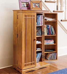 Mission-Style Wood Storage Cabinet with Hand-Rubbed Oil Finish