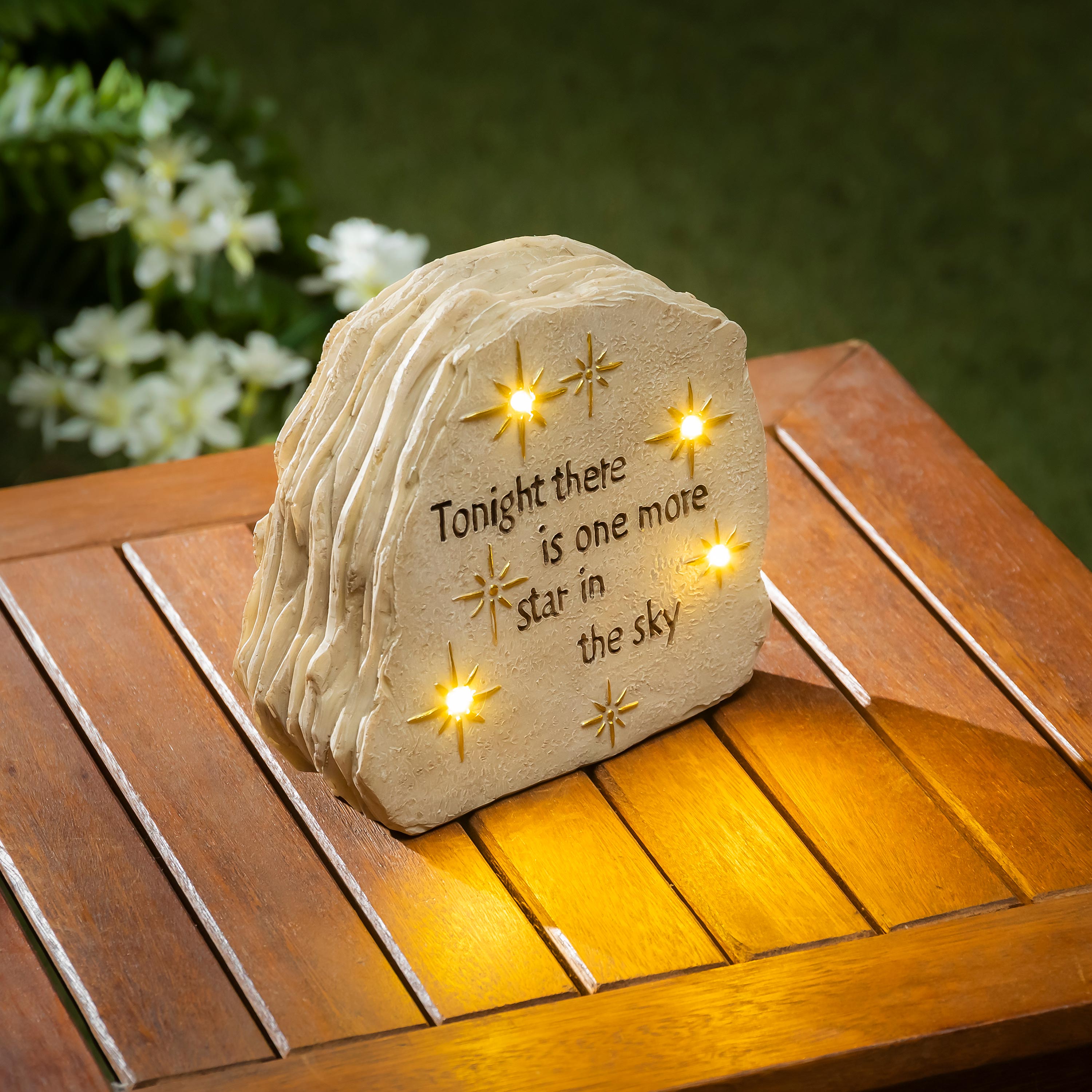 Solar Memorial Garden Stone