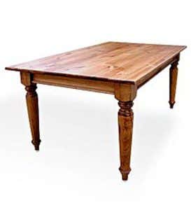 Solid Pine Farmhouse Table with Plank Top, 5'L - Maple