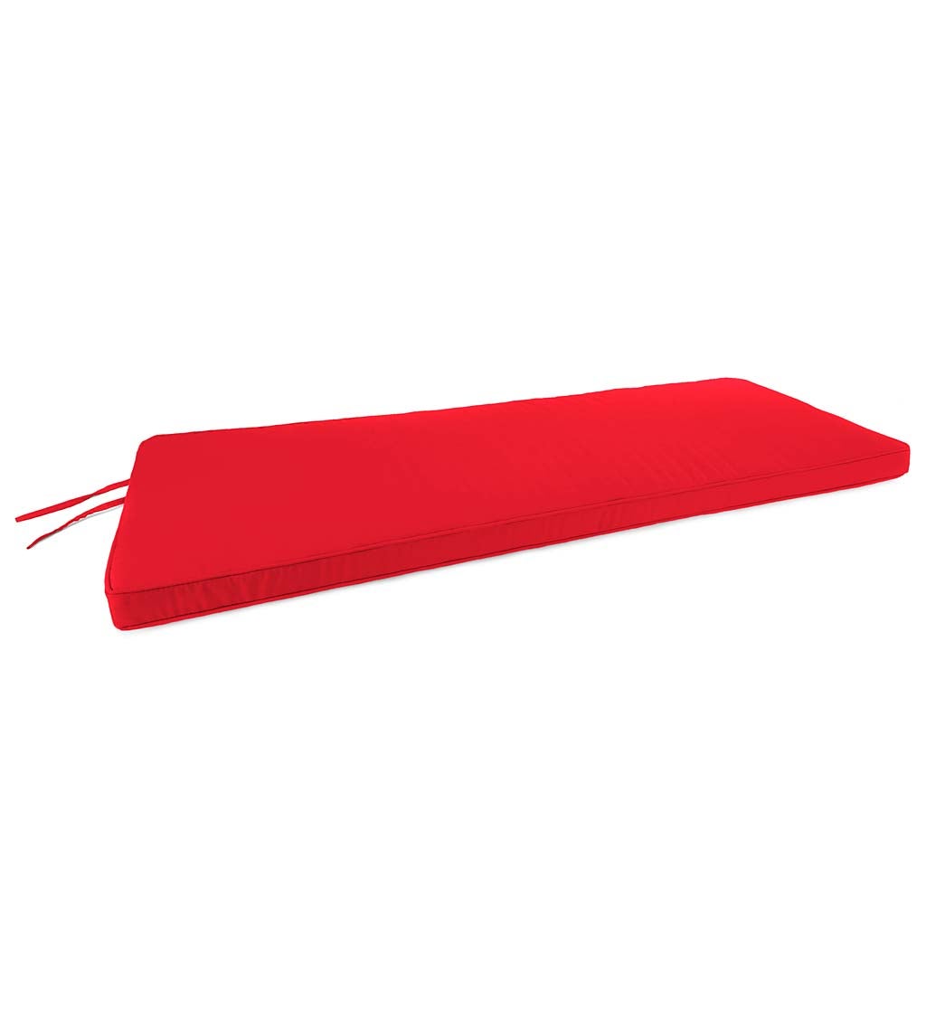 Sunbrella Swing/Bench Cushion with Ties, 44" x 18" x 3" - Jockey Red