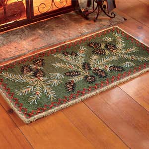 Pine Cone Hand-Hooked Wool Rug