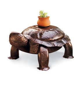 Turtle Side Table In Hand-Hammered Iron