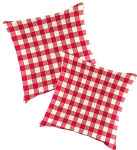 Replacement Pillows for Rope Hammock Swing, Set of 2 - Red Gingham